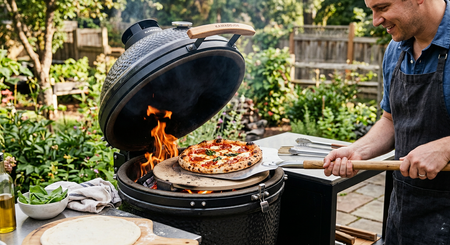 Pizza bakken op de kamado