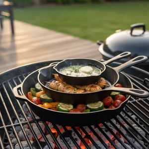 3 skillets: 16, 19,5 en 24,5 cm diameter - KEIJ Cast Iron