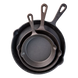Set van 3 skillets: 16 x 3,3 cm + 19,5 x 4 cm + 24,5 x 4 cm - KEIJ Cast Iron